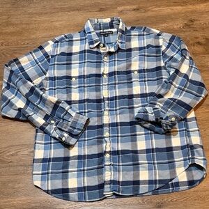 JCrew Mercantile Blue Plaid Flannel Men's Shirt